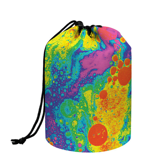 Colorful Acid Melt Print Drawstring Makeup Bag