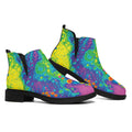 Colorful Acid Melt Print Flat Ankle Boots