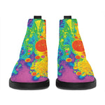 Colorful Acid Melt Print Flat Ankle Boots