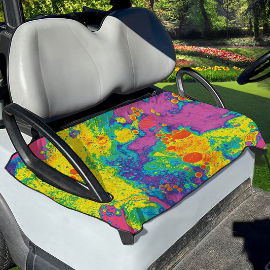 Colorful Acid Melt Print Golf Cart Seat Cover