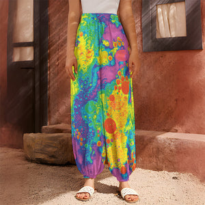 Colorful Acid Melt Print Harem Pants