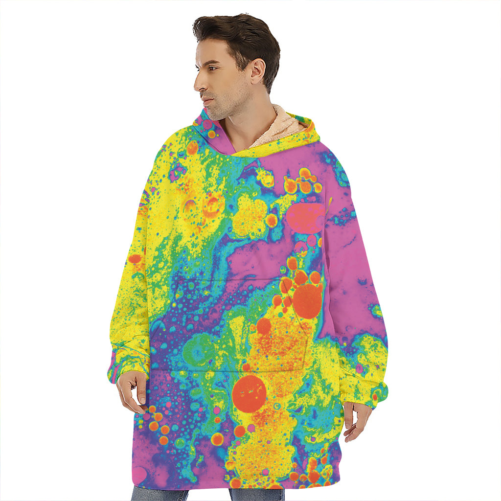 Colorful Acid Melt Print Hoodie Blanket