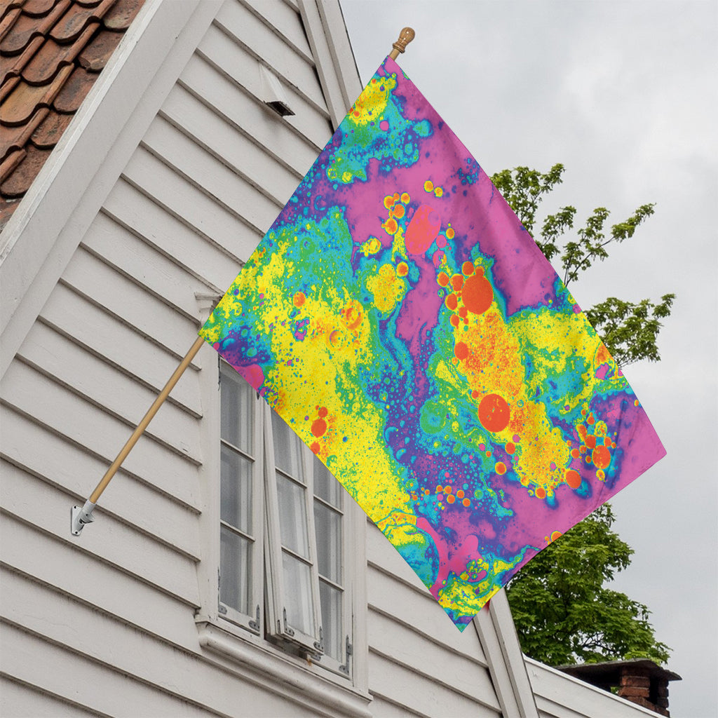 Colorful Acid Melt Print House Flag