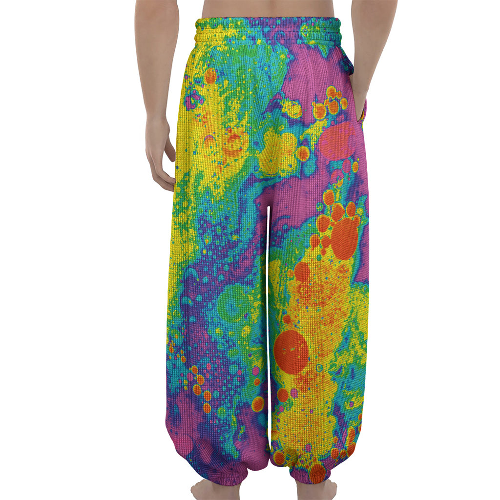 Colorful Acid Melt Print Lantern Pants