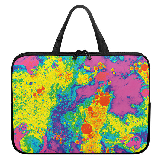 Colorful Acid Melt Print Laptop Sleeve With Handle