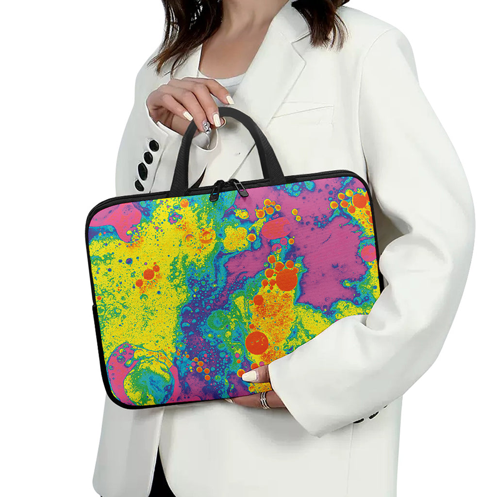 Colorful Acid Melt Print Laptop Sleeve With Handle