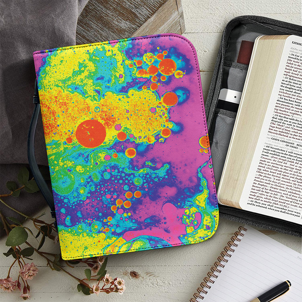 Colorful Acid Melt Print Leather Bible Cover
