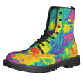 Colorful Acid Melt Print Lace-Up Boots
