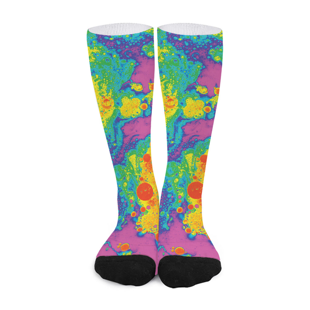 Colorful Acid Melt Print Long Socks