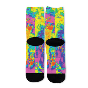 Colorful Acid Melt Print Long Socks