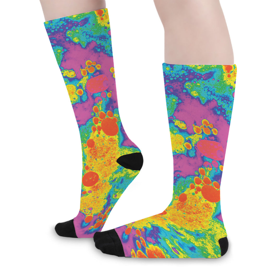 Colorful Acid Melt Print Long Socks