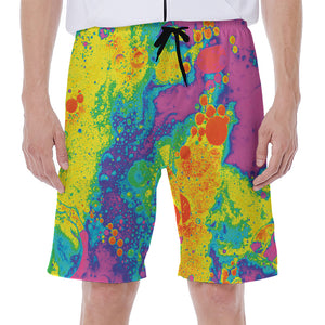 Colorful Acid Melt Print Men's Beach Shorts