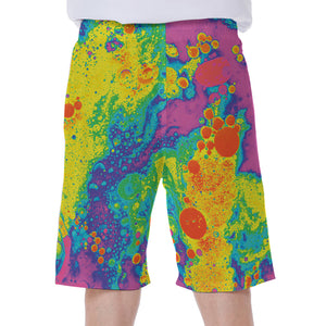 Colorful Acid Melt Print Men's Beach Shorts