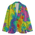 Colorful Acid Melt Print Men's Blazer