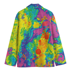 Colorful Acid Melt Print Men's Blazer