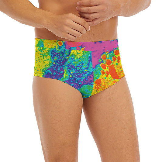 Colorful Acid Melt Print Men's Briefs