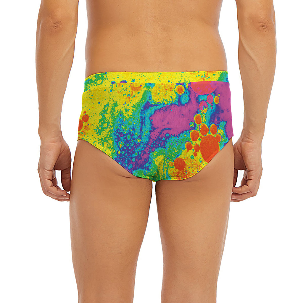 Colorful Acid Melt Print Men's Briefs