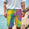 Colorful Acid Melt Print Men's Cargo Shorts