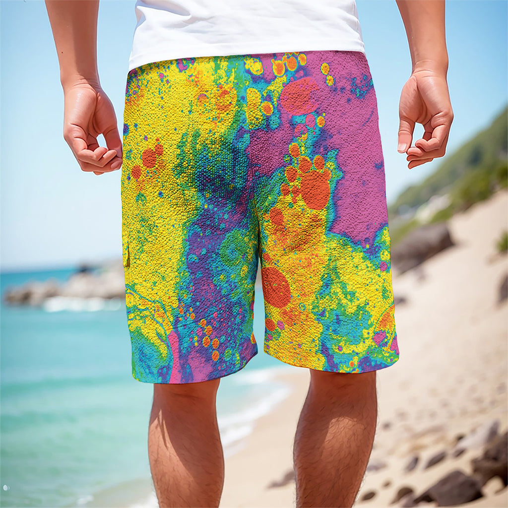 Colorful Acid Melt Print Men's Cargo Shorts