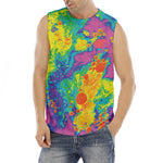 Colorful Acid Melt Print Men's Fitness Tank Top