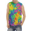 Colorful Acid Melt Print Men's Fitness Tank Top