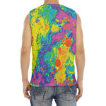 Colorful Acid Melt Print Men's Fitness Tank Top