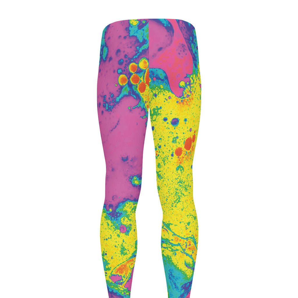 Colorful Acid Melt Print Men's leggings