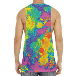 Colorful Acid Melt Print Men's Muscle Tank Top