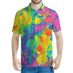 Colorful Acid Melt Print Men's Polo Shirt