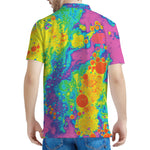 Colorful Acid Melt Print Men's Polo Shirt