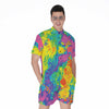 Colorful Acid Melt Print Men's Rompers