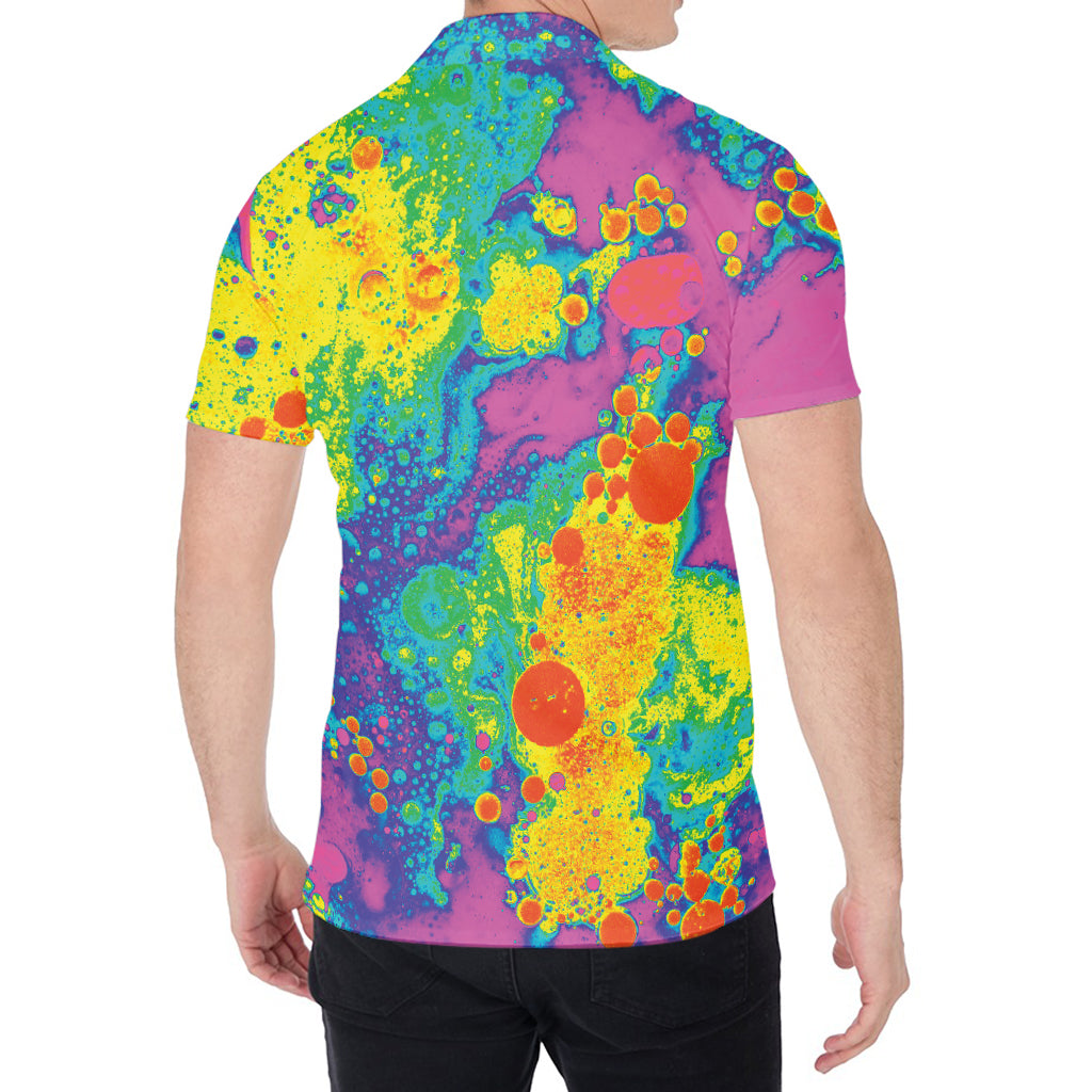 Colorful Acid Melt Print Men's Shirt