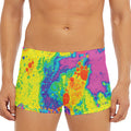 Colorful Acid Melt Print Men's Short Boxer Briefs