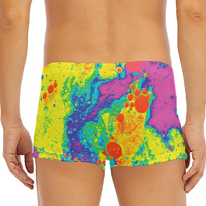 Colorful Acid Melt Print Men's Short Boxer Briefs