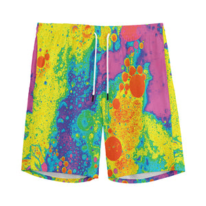 Colorful Acid Melt Print Men's Sports Shorts