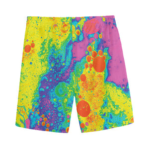 Colorful Acid Melt Print Men's Sports Shorts