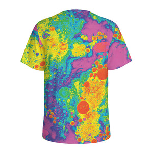 Colorful Acid Melt Print Men's Sports T-Shirt