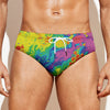 Colorful Acid Melt Print Men's Swim Briefs