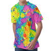 Colorful Acid Melt Print Men's Velvet T-Shirt