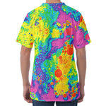 Colorful Acid Melt Print Men's Velvet T-Shirt