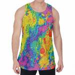 Colorful Acid Melt Print Men's Velvet Tank Top