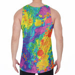 Colorful Acid Melt Print Men's Velvet Tank Top