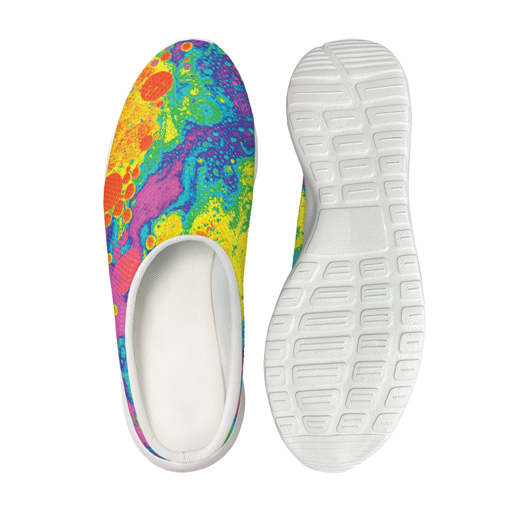 Colorful Acid Melt Print Mesh Casual Shoes