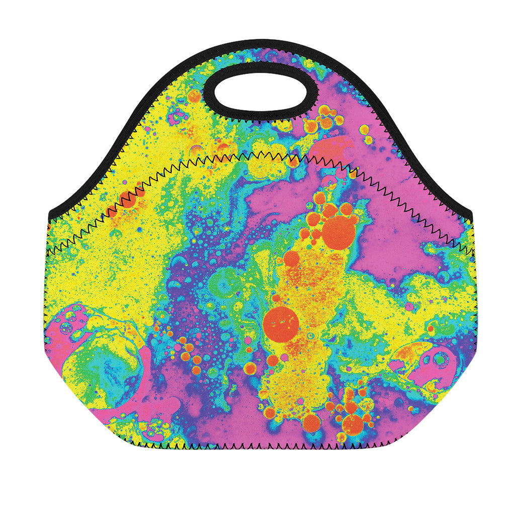 Colorful Acid Melt Print Neoprene Lunch Bag