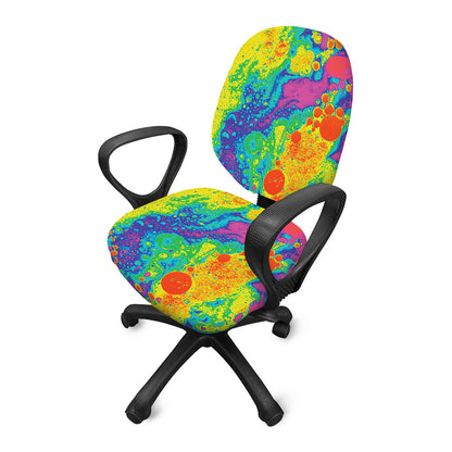 Colorful Acid Melt Print Office Chair Cover