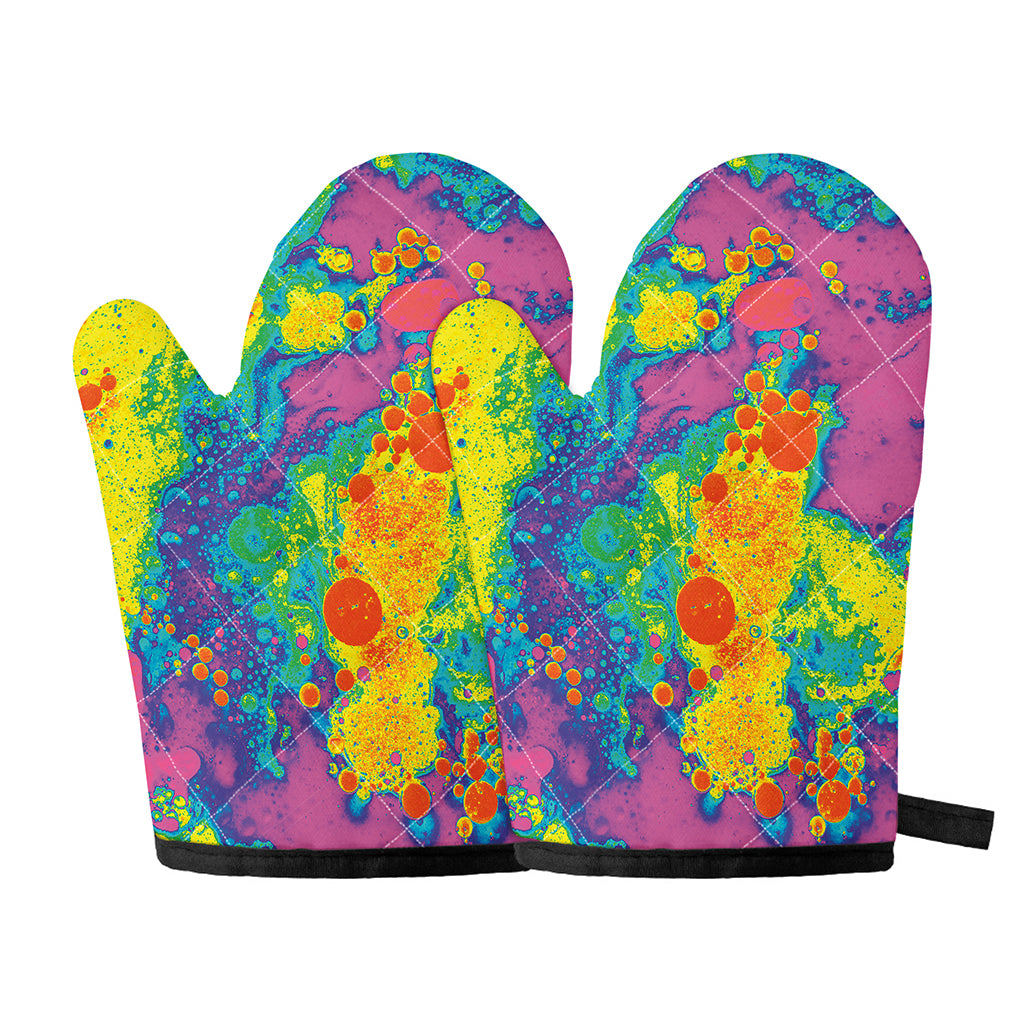 Colorful Acid Melt Print Oven Mitts