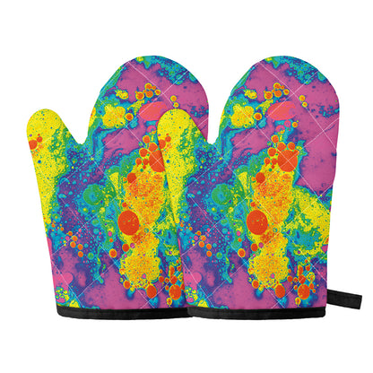 Colorful Acid Melt Print Oven Mitts
