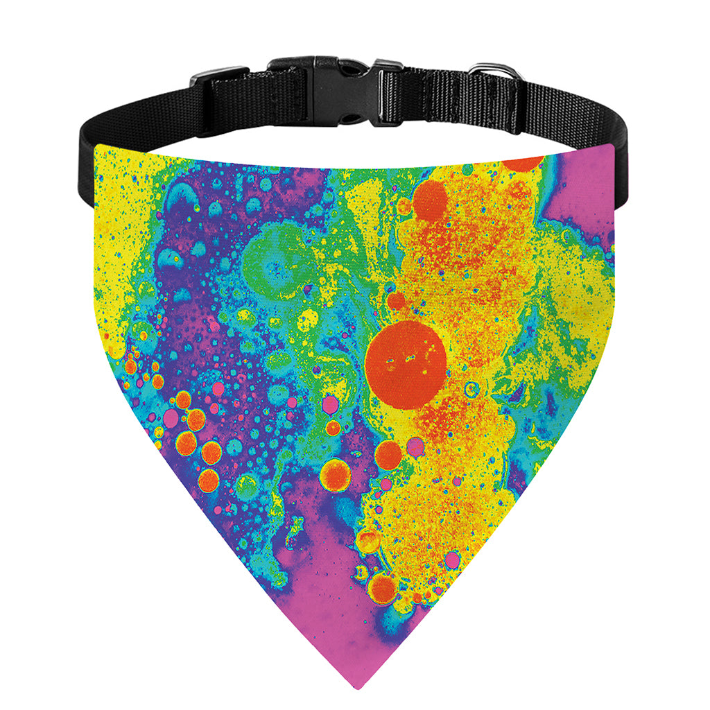 Colorful Acid Melt Print Over The Collar Dog Bandana