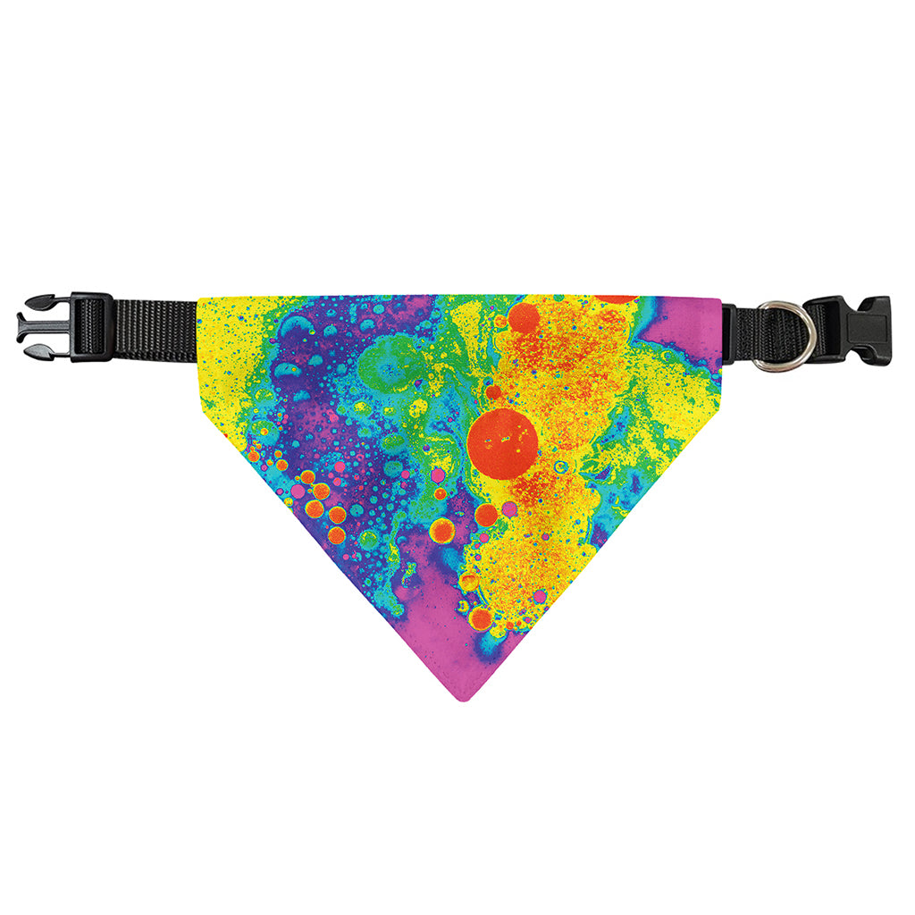 Colorful Acid Melt Print Over The Collar Dog Bandana
