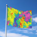 Colorful Acid Melt Print Polyester Flag